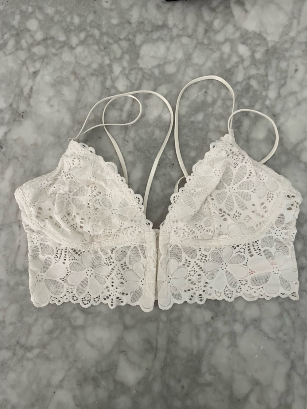 Colsie White Floral Lace Bralette size M